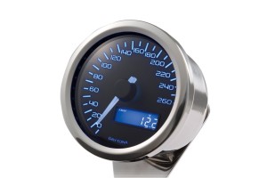 "VELONA60" ELECTRICAL SPEEDOMETER 260 KM/H MPH, BLUE-LED, POLISH