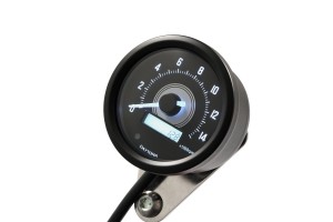 "VELONA60" ELECTRICAL TACHOMETER 15000RPM W/ INDICATORS, WHITE-LED, BLACK